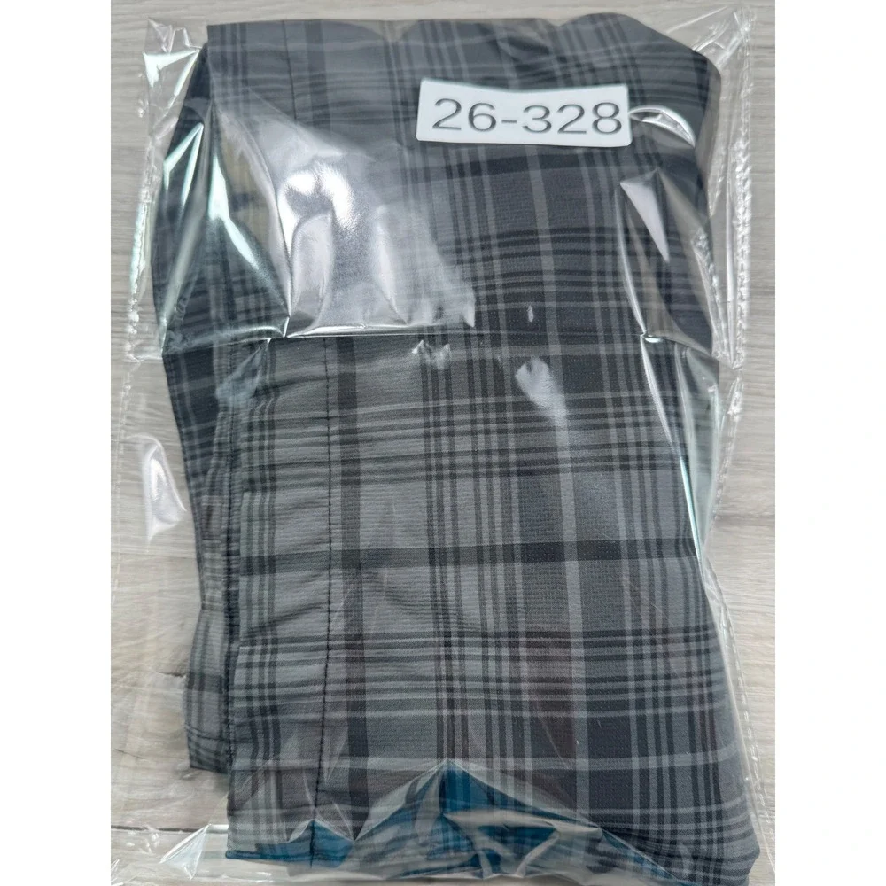 Nike Golf Mens Dri-FIT Plaid Shorts Grey Black Size 30 Performance‎ Activewear